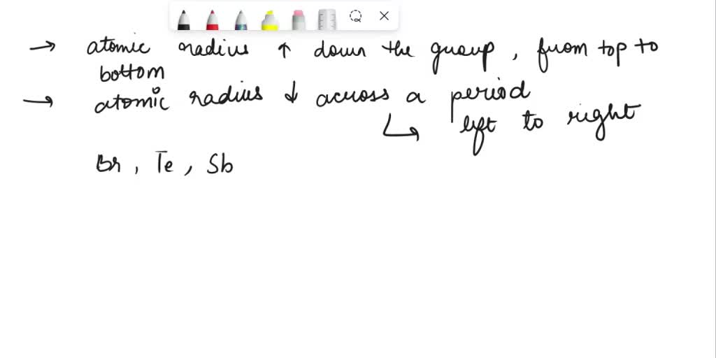 Smallest To Largest Atomic Radius