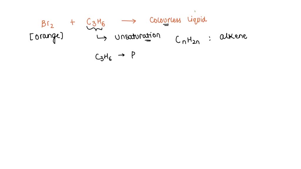 SOLVED A student adds bromine solution to a test tube containing an