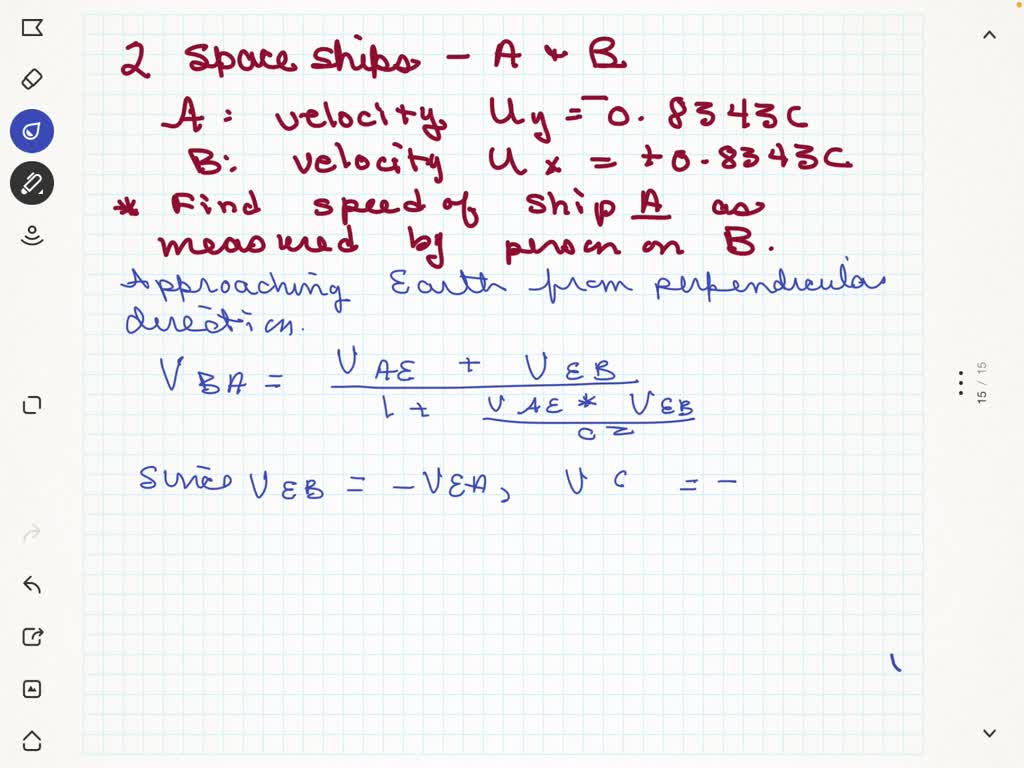 SOLVED: Two Spaceships A And B Are Approaching Along Perpendicular ...