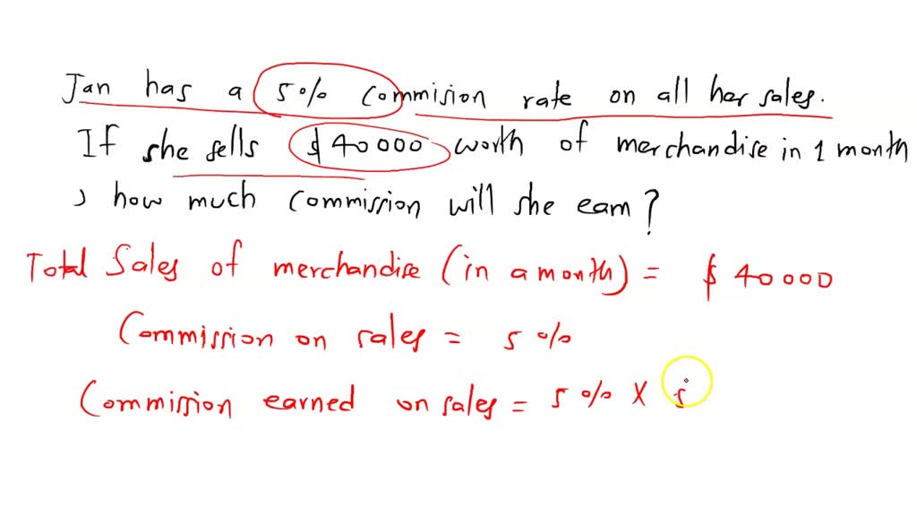 SOLVED A salesperson earns 11 commission on sales. The equation for the amount she earns in