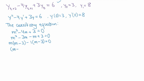 find-the-solution-to-the-difference-equation-yt2-4yt1-3yt-6-y0-3-y1-8-43617