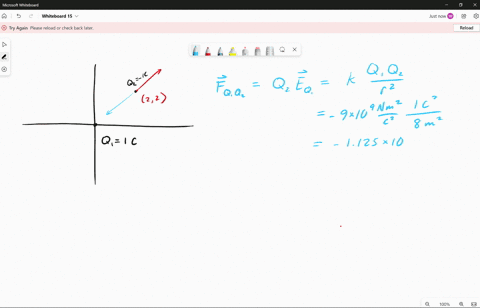 1-charge-q1-1c-and-is-located-at-the-origin-draw-the-direction-of-the-electric-field-created-by-01-at-point-p-22-on-the-graph-to-the-right_-use-an-arrow-with-the-base-located-at-point-p-to-i-42532