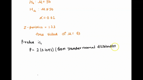a-test-of-h0-50-versus-h1-50-is-performed-using-a-significance-level-of-001-the-value-of-the-test-statistic-is-z-123-if-the-true-value-of-is-65-is-the-result-a-type-i-error-a-type-ii-error-o-13062