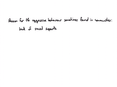 which-of-the-following-is-proposed-as-a-reason-for-the-aggressive-behavior-sometimes-found-in-communities-lack-of-social-supports-titonat-personat-orientations-a-seme-that-ateression-is-the-enly-accep