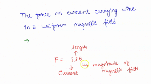 the-force-on-a-current-carrying-wire-in-a-magnetic-field-is-proportional-to-the-current-the-length-of-wire-in-the-field-and-the-field-strength-true-false-89979