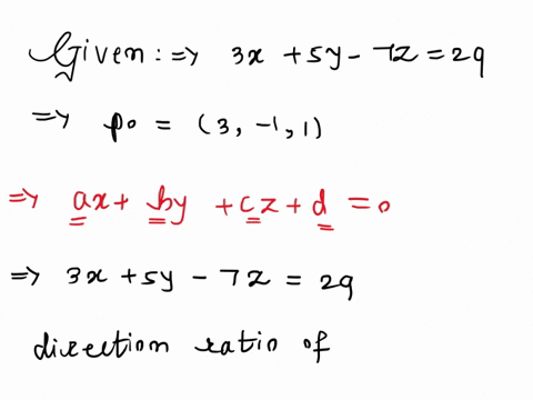 find-parametric-equations-for-the-line-through-p_03-11-perpendicular-to-the-plane-3-x5-y-7-z29-84587