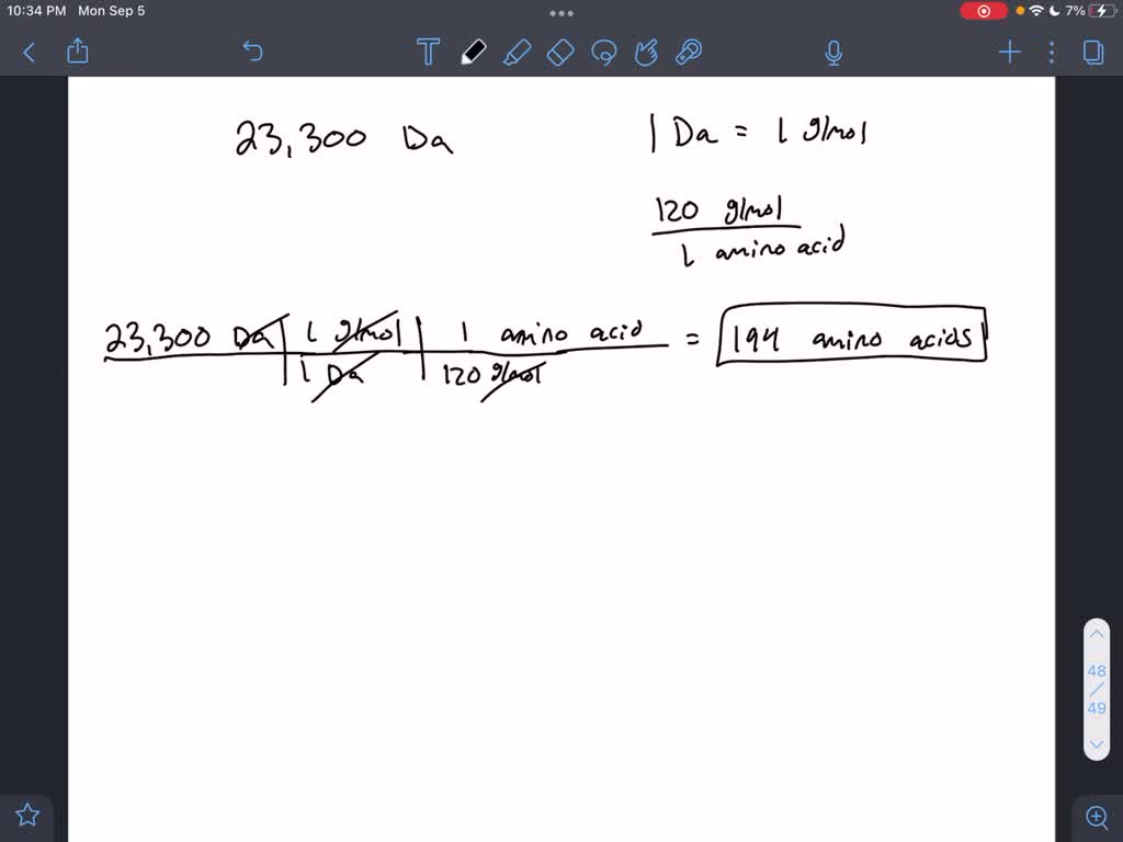 SOLVED 'A hypothetical protein has a molar mass of 23,300 Da Assume