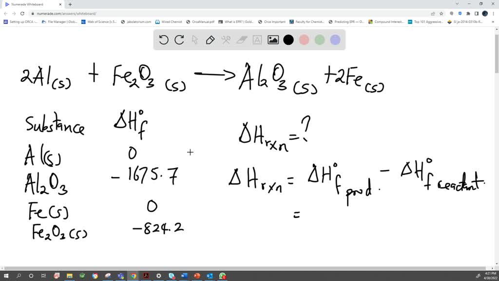 SOLVED: The Thermite Reaction, In Which Powdered Aluminum Reacts With ...