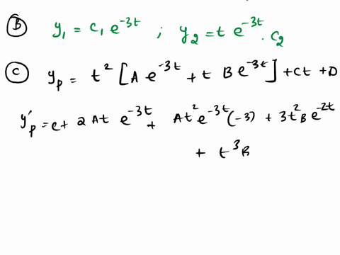 in-this-problem-you-will-use-undetermined-coefficients-to-solve-the-nonhomogeneous-equation-y-6y-9y-9t-_-12-_-18te-2e-with-initial-values-yo-5-and-y-0-8-write-the-characteristic-equation-for-34436