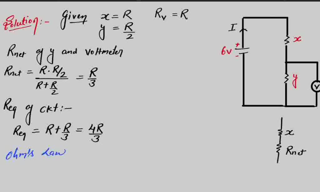 SOLVED Resistors X and Y are connected in series with a 6.0 V battery