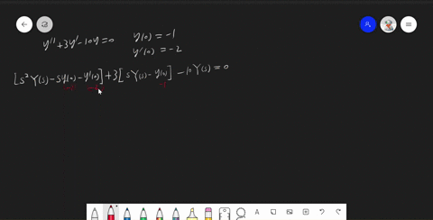 point-use-the-laplace-transform-to-solve-the-following-initial-value-problem-y-3y-10y-0-y0-1-y-0-2-first-using-y-for-the-laplace-transfomm-of-yt-ie-y-cylt-find-the-equation-yo-ger-by-taking-05785