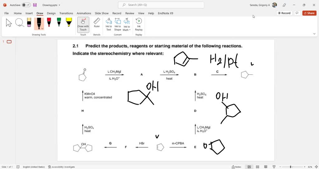 Solved Question 2 16 21 Predict The Products Reagents Or Starting Material Of The Following 8344