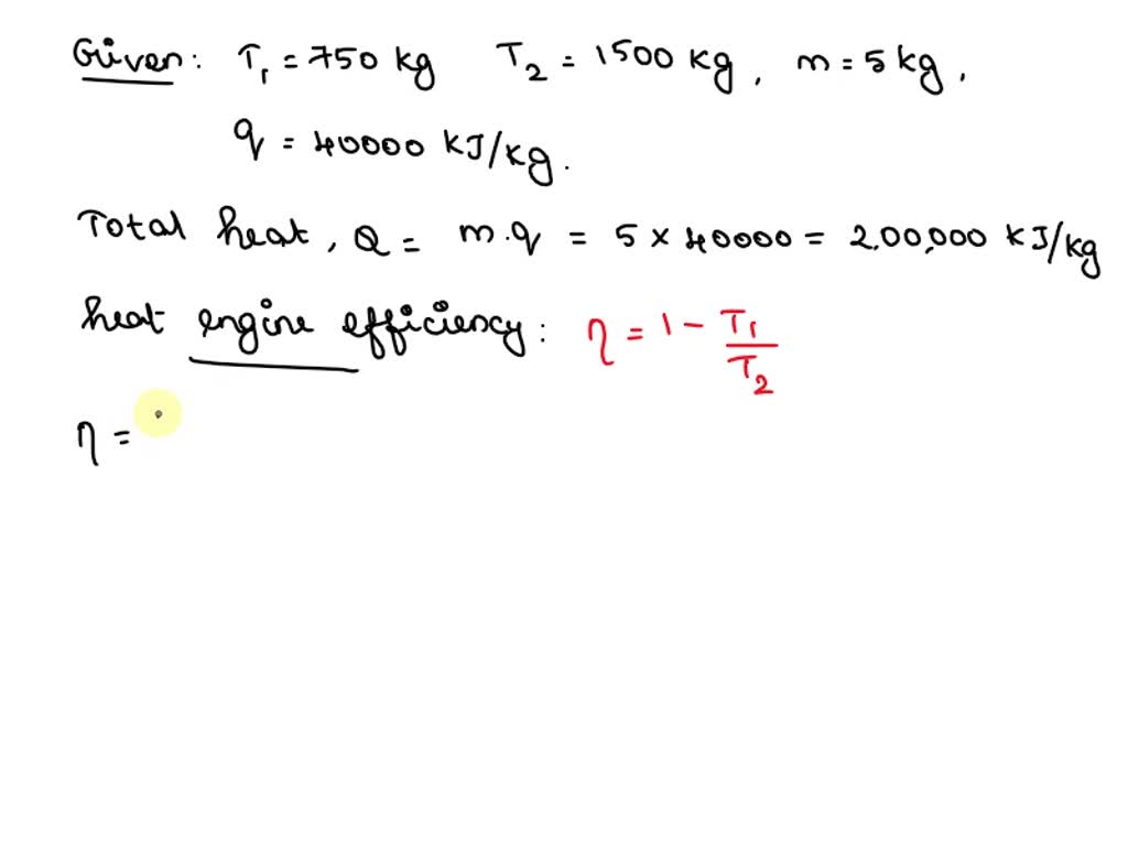 SOLVED A car engine burns 5 kg of fuel (equivalent to adding QH ) at