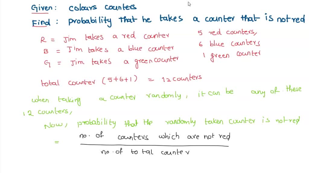 SOLVED There are only red counters, blue counters and green counters