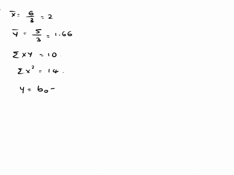 question-10-points-find-the-slope-of-the-regression-line-for-the-following-data-we-have-written-the-regression-line-in-the-form-y-bobx-so-in-this-problem-you-only-need-t0-find-the-value-of-b-87504