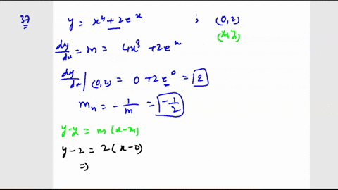 37-38-find-equations-of-the-tangent-line-and-normal-line-to-the-curve-at-the-given-point-37-y-x-2e-02-38-y2-x-11-21773