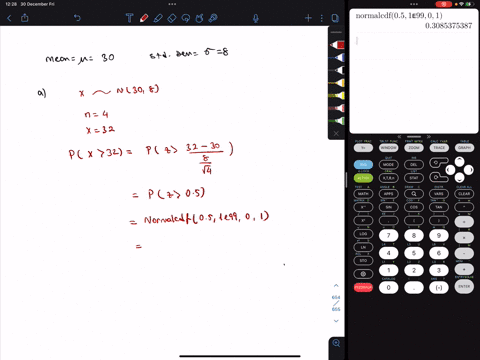a-population-has-a-mean-of-mu30-and-a-standard-deviation-of-sigma8-a-if-the-population-distribution-13788