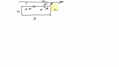 problem-1-figure-shows-the-long-straight-wire-carrying-current-i-to-the-right-and-a-rectangular-loop-carrying-current-twice-of-magnitude-2i-in-clockwise-direction-11-force-acting-on-a-side-1-97864