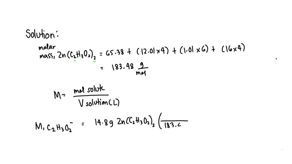 SOLVED: In the laboratory you dissolve 13.2 g of iron(III) acetate in a ...