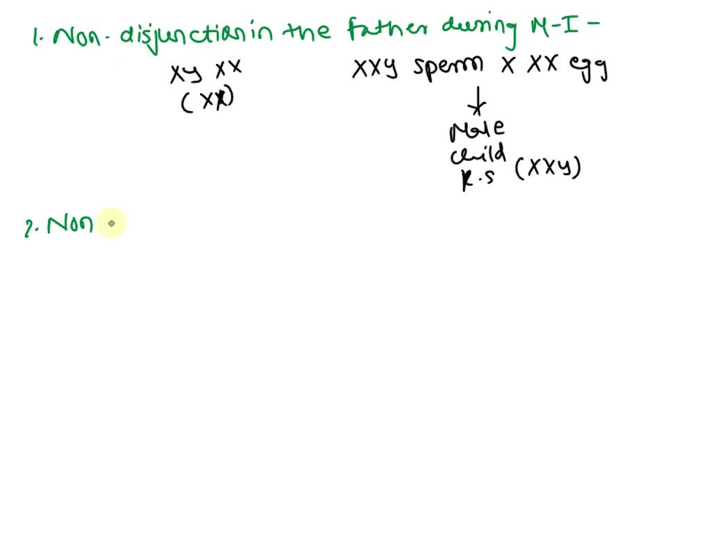 SOLVED: A child is diagnosed as having Klinefelter syndrome (XXY) as well  as expressing the X-linked recessive trait, red-green colorblindness. In  which parent and at which meiotic division did the non-disjunction event