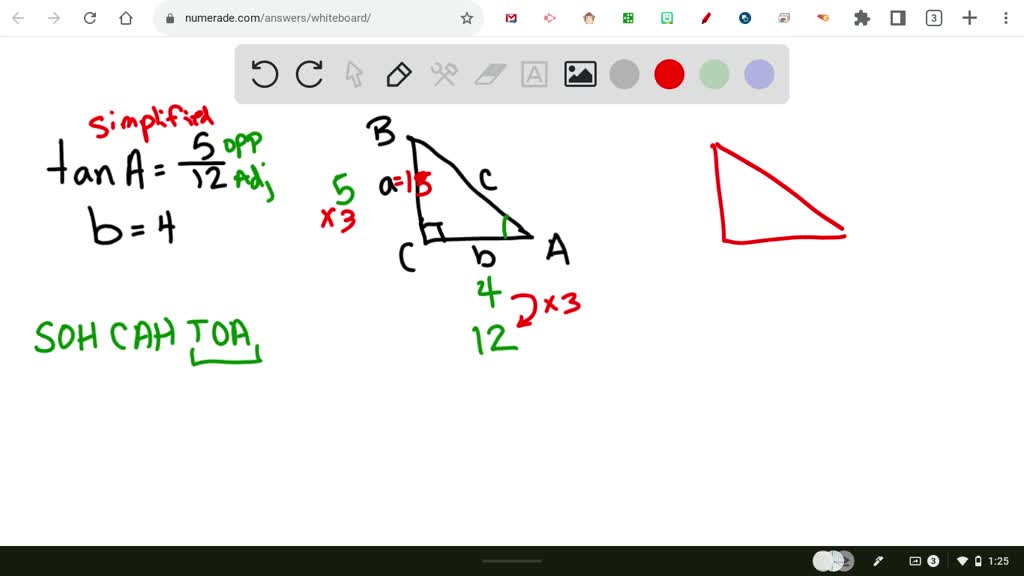 SOLVED 1.Find the lengths of the missing sides if side a is