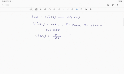 what-volume-in-liters-of-fluorine-gas-is-needed-to-form-147-l-of-sulfur-hexafluoride-gas-if-the-following-reaction-takes-place-at-200-atm-and-27315-k-ss-3f2g-sf6-g-17233