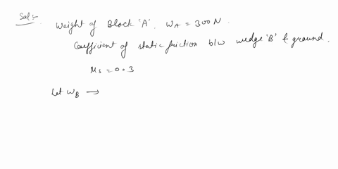 solve-quick-please-i-need-the-coefficient-of-static-friction-is-03-between-the-wedge-b-and-the-ground-neglect-the-friction-for-the-other-surfaces-weight-of-the-block-a-is-300-ndetermine-the-16278