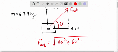only-two-forces-act-on-an-object-mass-627-kg-as-in-the-drawing-find-the-a-magnitude-and-b-direction-relative-to-the-x-axis-of-the-acceleration-of-the-object-a-number-units-b-number-units-83412