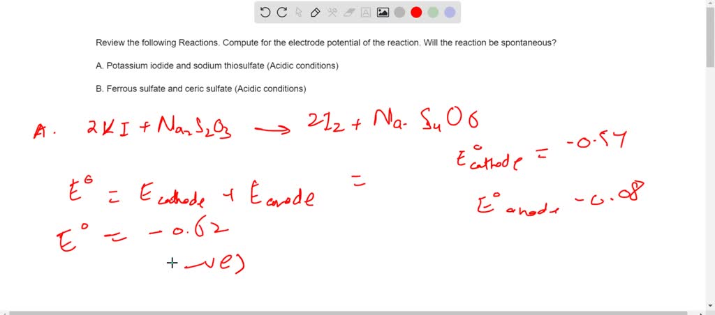 Solved: Review The Following Reactions. Compute For The Electrode 