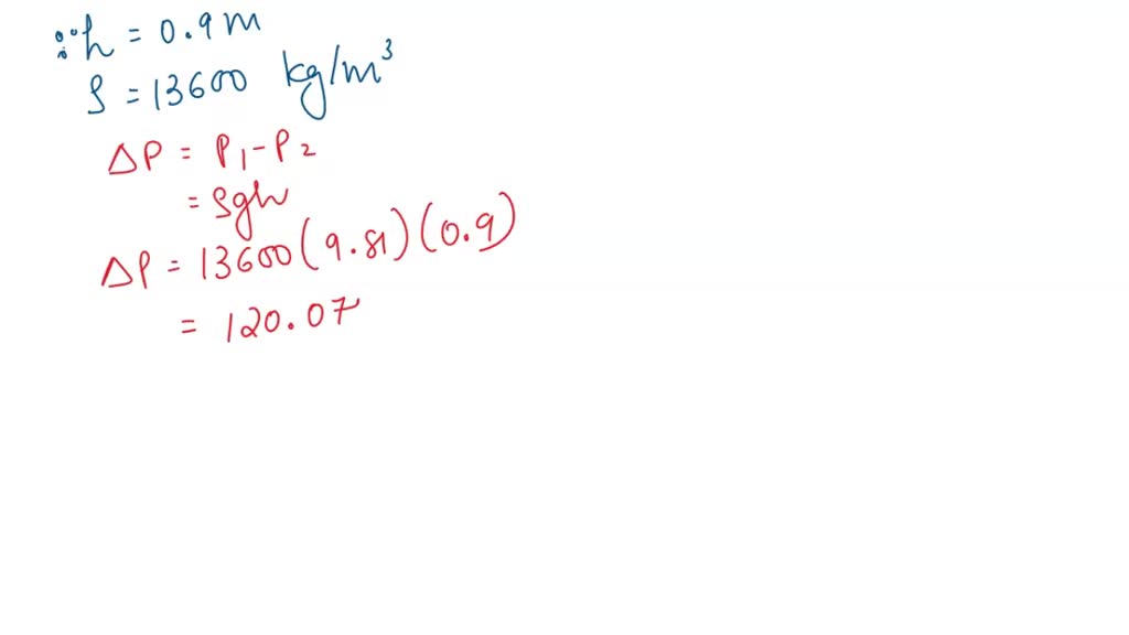 SOLVED: A U-tube manometer is used to measure the pressure differential ...