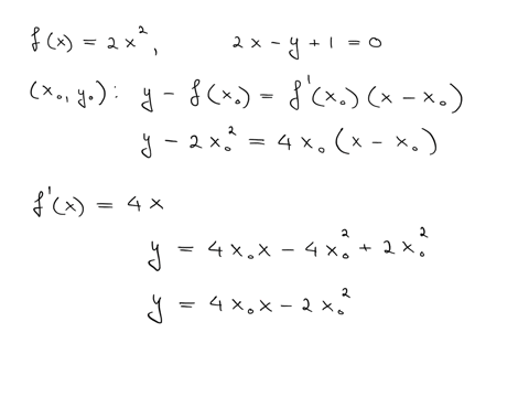 find-an-equation-of-the-line-that-is-tangent-to-the-graph-of-f-and-parallel-to-the-given-line-function-line-fx-2x2-2x-y-1-0-y-24655