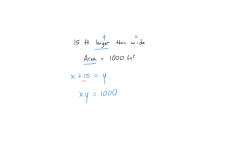a-rectangular-garden-is-15-ft-longer-than-it-is-wide-its-area-is-1000-ft-2-what-are-its-dimensions