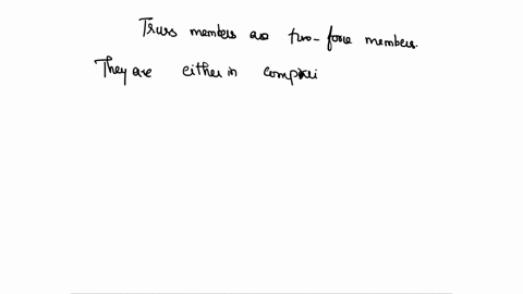 truss-members-are-two-force-members-they-are-either-in-tension-or-compression-when-the-member-force-not-zero-select-one-true-uon-false-56208