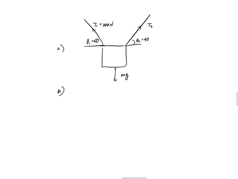 a-box-is-suspended-from-two-cables-as-shown-below-the-left-cable-makes-an-angle-of-0-600-from-horizontal-and-a-scale-indicates-there-is-200-n-of-tension-in-this-cable-the-right-cable-makes-a-34542