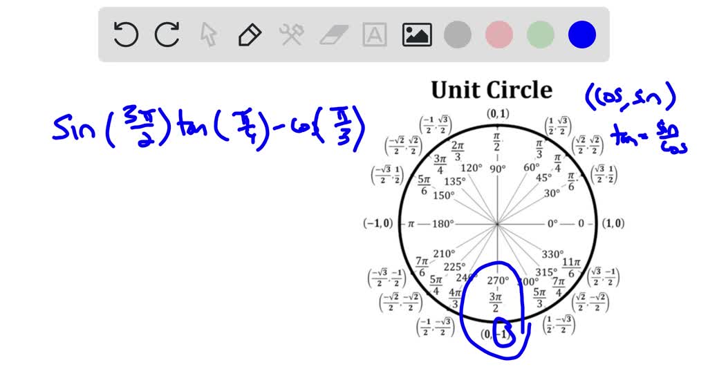 SOLVED Find The Exact Value Of Each Expression Sin 3pi 2 Tan pi 4 