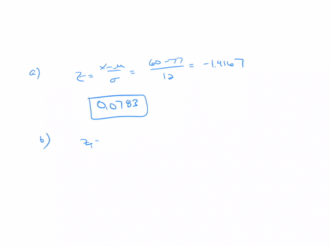 the-time-needed-to-complete-a-final-examination-in-a-particular-college-course-is-normally-distributed-with-a-mean-of-77-minutes-and-a-standard-deviation-of-12-minutes-answer-the-following-q-20695