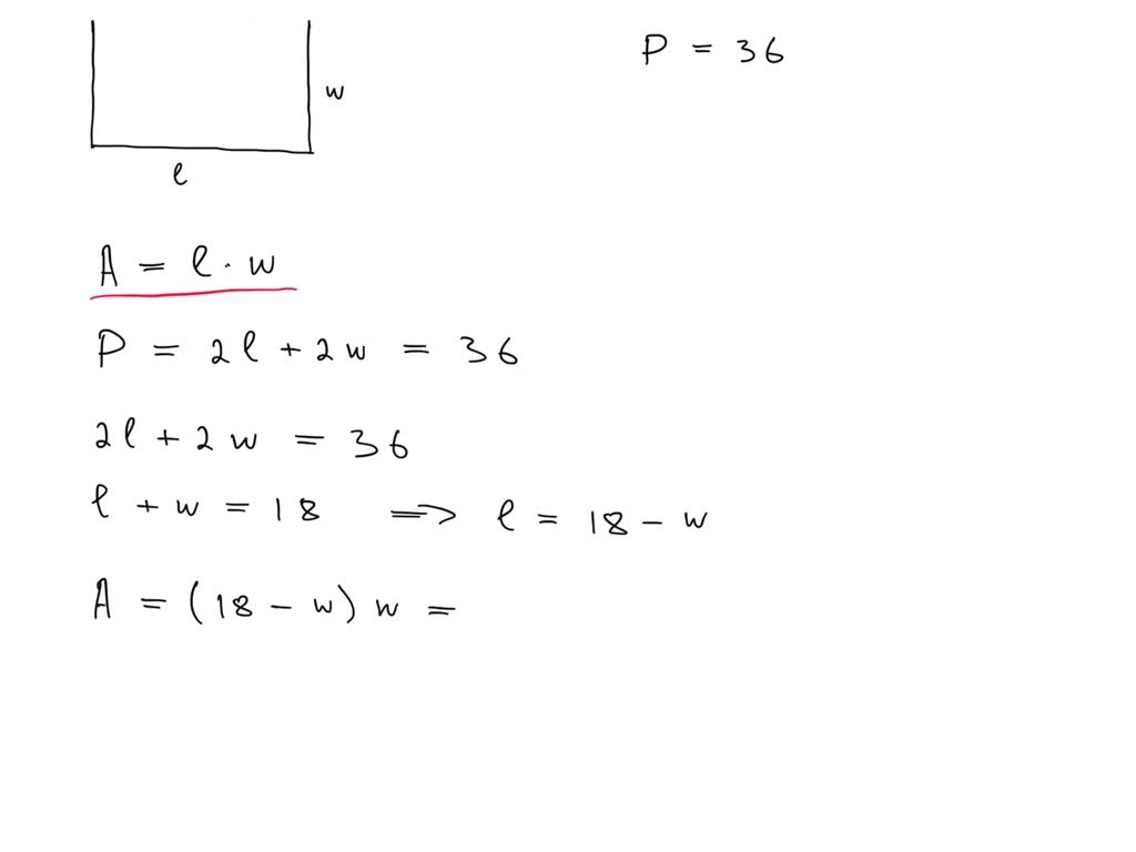 SOLVED A rectangle has a perimeter of 400ft. Find the dimensions of