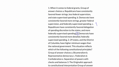 1-when-it-comes-to-federal-grants-group-of-answer-choices-a-republicans-have-consistently-favored-fewer-strings-less-federal-supervision-and-state-supervised-spending-b-democrats-have-consistently-fav