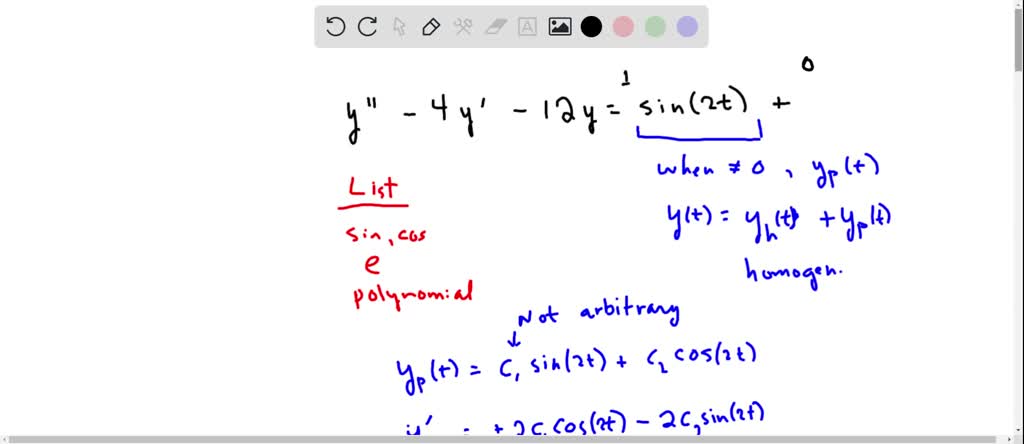 SOLVED: Find the particular solution for the following differential ...