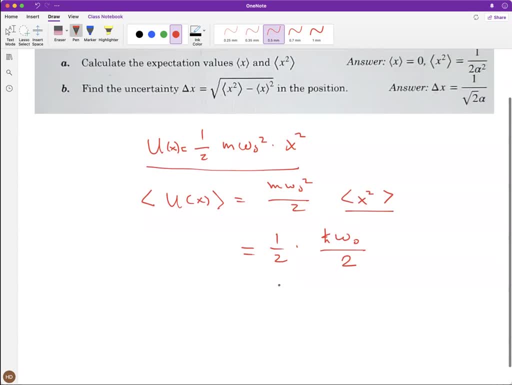 SOLVED 2) Consider a quantum mechanical harmonic oscillator in its