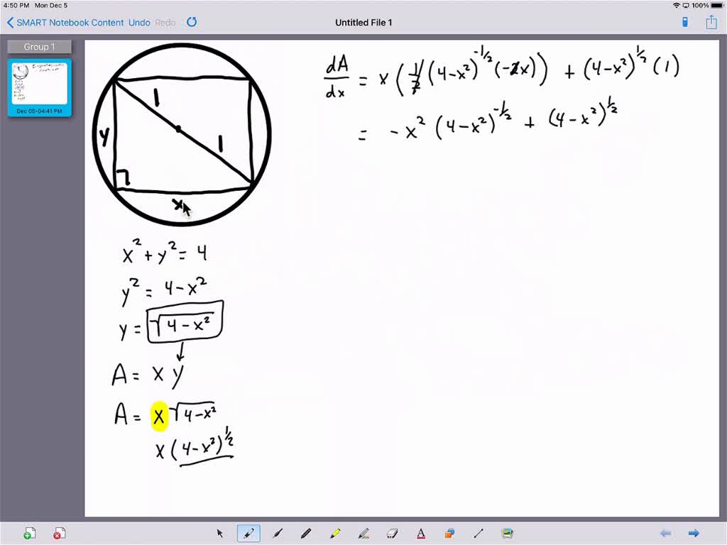 SOLVED: Determine The Area Of The Largest Rectangle That Can Be ...