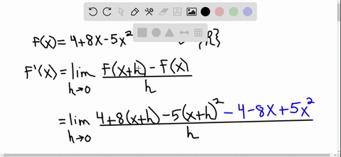 find-the-derivative-of-the-function-using-the-definition-of-derivative-state-the-domain-of-the-function-and-the-domain-of-its-derivative-fx-4-8x-5x2-2