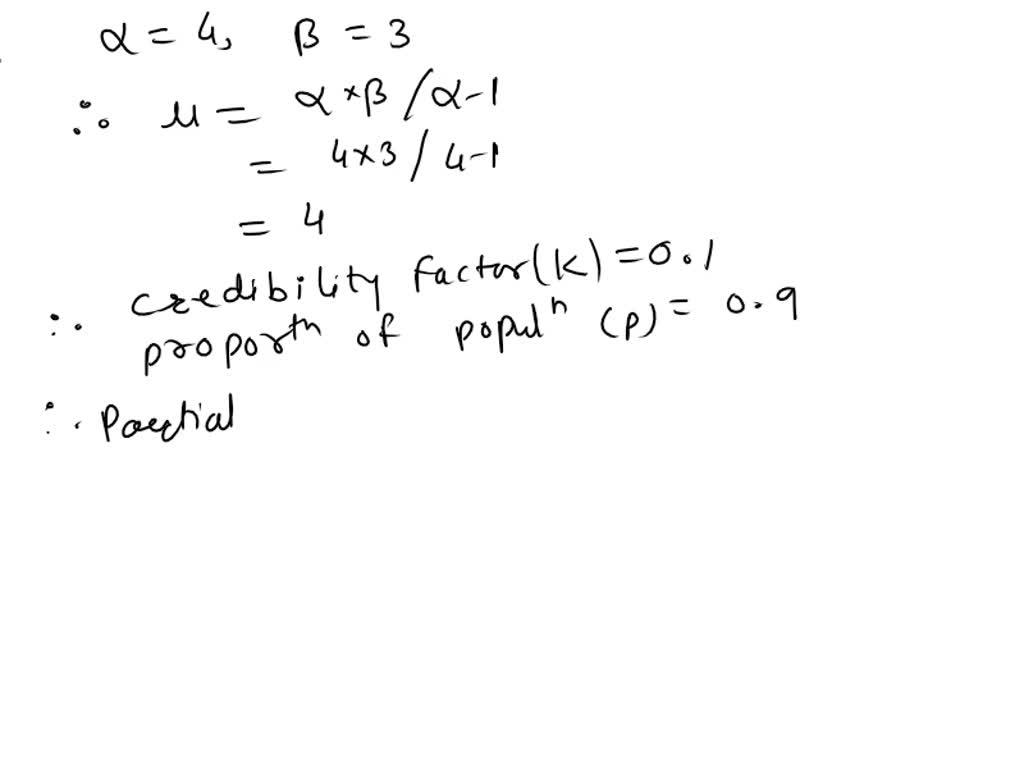 SOLVED: Use the normal approximation to find the partial credibility ...