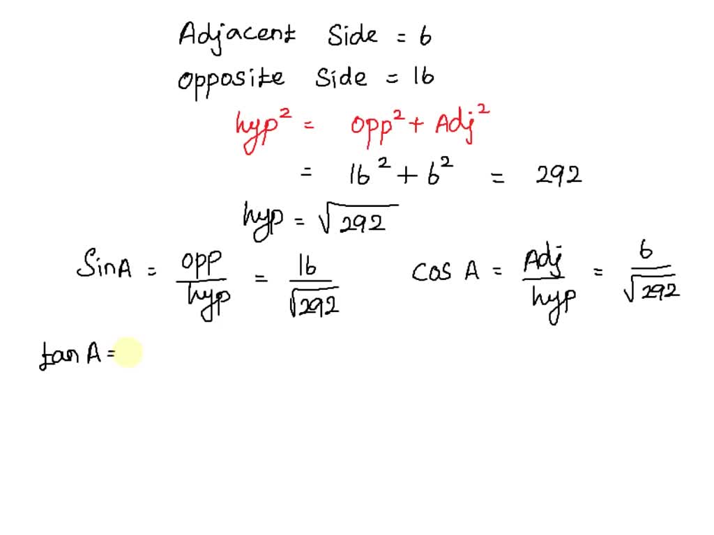 SOLVED Use Figure 1 to evaluate each trigonometric function of angle A