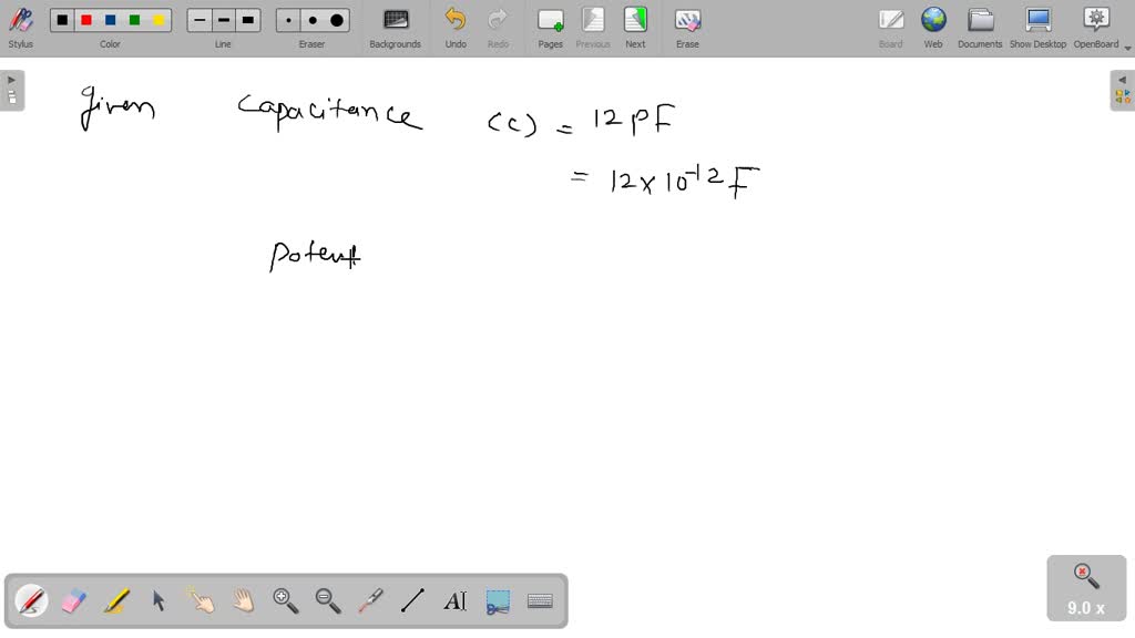 SOLVED A 12 pF capacitor is connected to a 50 V battery, how much