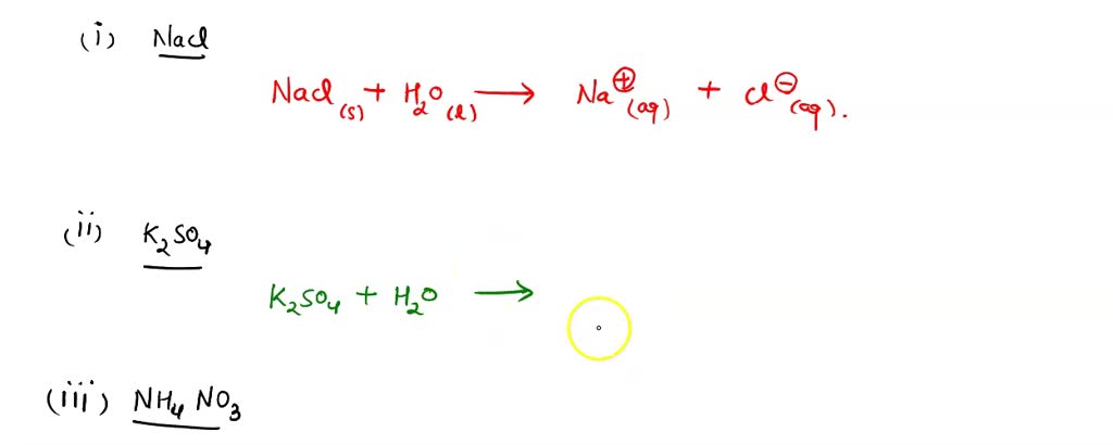 Solved Write Equations That Show The Dissociation Of The Following