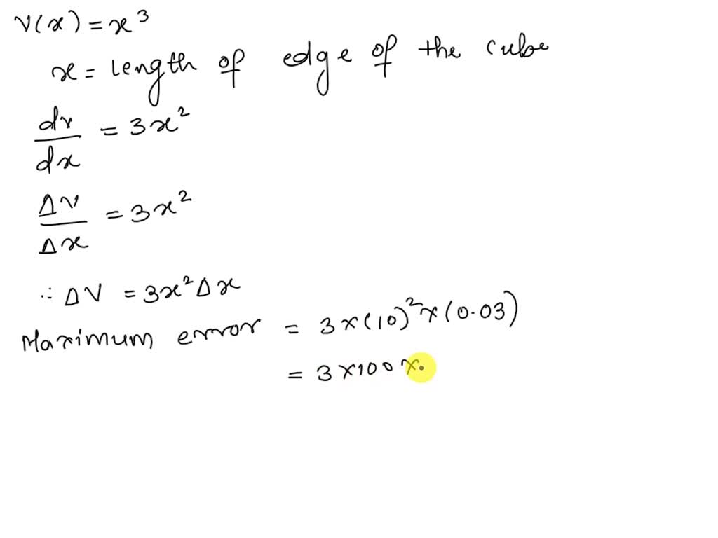 volume of a cube with edges 10 cm is