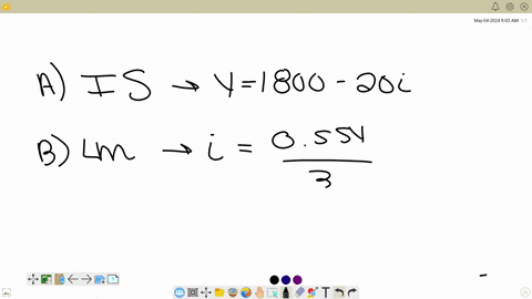 consider-a-hypothetical-economy-described-by-the-following-equations-beginarrayl-c50005-y-d-i100-5-i-g200-t025-y-l055-y-2-i-m300-p15-endarray-a-derive-the-is-curve-equation-of-this-economy-i-on-the-le