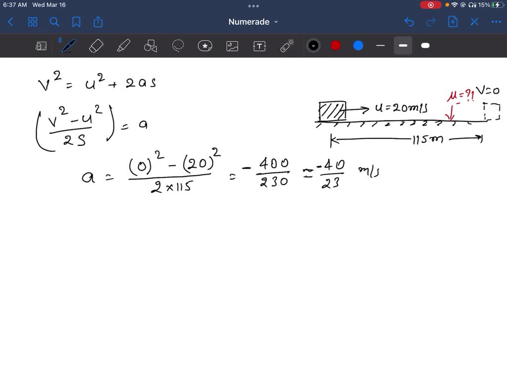 SOLVED A hockey puck on a frozen pond is given an initial speed of 20.