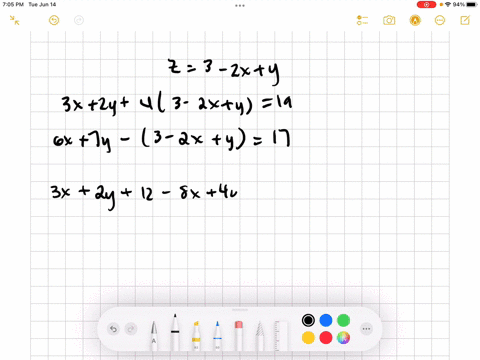 solve-the-following-system-of-linear-equations-3x-2y-4z-19-2x-y-z-3-6x-7y-z-17-64136